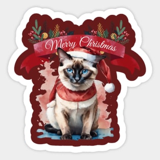 Siamese cat santa 1 Sticker